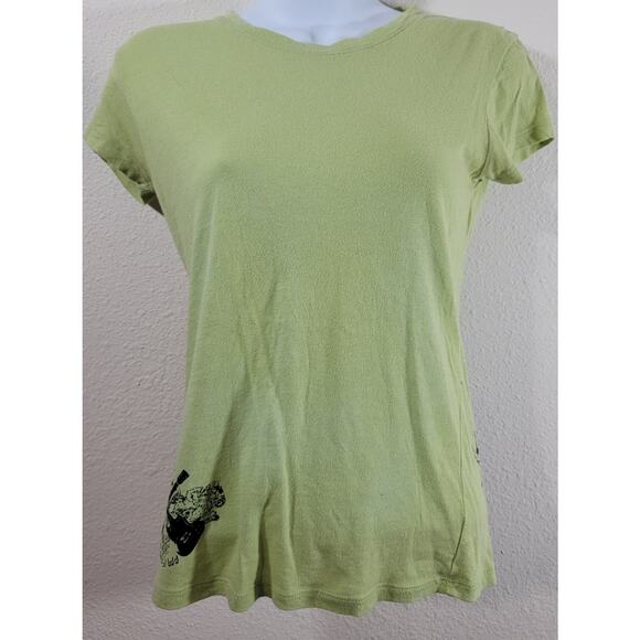 Truck Lime Green Distressed Graphic T Shirt Top Large Soft Lightweight Tagless - Picture 1 of 5